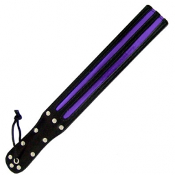 Black Leather Slapper With Shiny Purple Inlay Black Leather Slapper With Shiny Purple Inlay