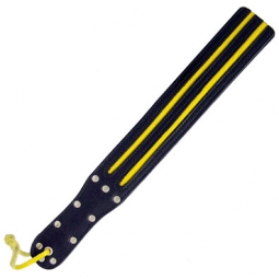 Black Leather Slapper With Yellow Inlay Black Leather Slapper With Yellow Inlay