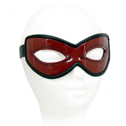 Shiny Red Leather Mask With Piping Shiny Red Leather Mask With Piping