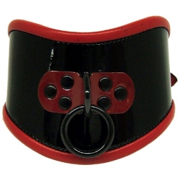 Posture Collar In Shiny Blk/Red Leather Posture Collar In Shiny Blk/Red Leather