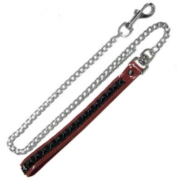 Chain Leash With Rdpt Loop/Blk Pyramids Chain Leash With Rdpt Loop/Blk Pyramids