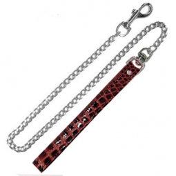 Chain Leash With Cosmo Leather Loop Chain Leash With Cosmo Leather Loop