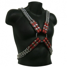 Men's Harness With Double Chains And Stripes Men's Harness With Double Chains And Stripes