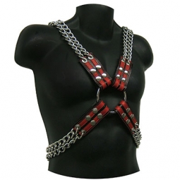 Men's Harness With Double Chains And Stripes Men's Harness With Double Chains And Stripes