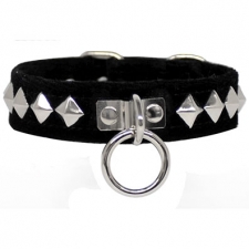Velvet Collar With Pyramid Studs Velvet Collar With Pyramid Studs
