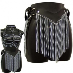 Leather And Chain Mini Skirt Leather And Chain Mini Skirt