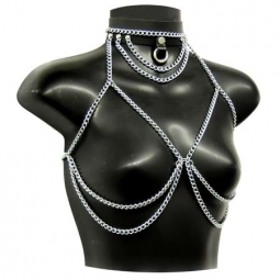 Leather/Chain Bra With Slave Choker Leather/Chain Bra With Slave Choker