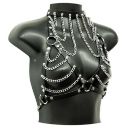 Leather Chain Bra With Choker Leather Chain Bra With Choker
