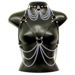 Leather And Chain Top With Choker Leather And Chain Top With Choker