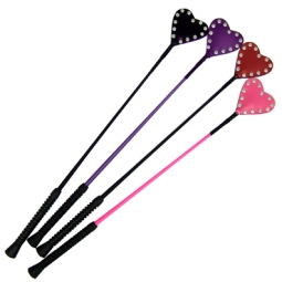 Leather Heart Tipped Riding Crop Leather Heart Tipped Riding Crop