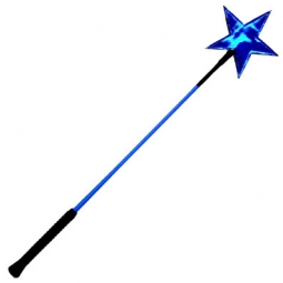 Riding Crop With Metallic Blue Leather Star Riding Crop With Metallic Blue Leather Star