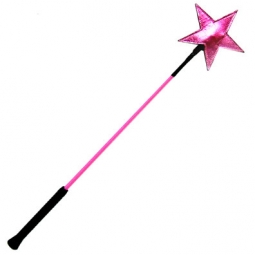 Riding Crop With Metallic Pink Leather Star Riding Crop With Metallic Pink Leather Star
