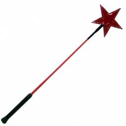 Riding Crop With Shiny Red Leather Star Riding Crop With Shiny Red Leather Star