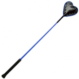 Riding Crop - Black Heart With Blue Piping Riding Crop - Black Heart With Blue Piping