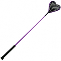 Riding Crop - Black Heart With Purple Piping Riding Crop - Black Heart With Purple Piping