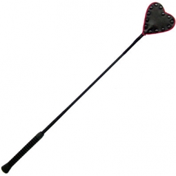 Riding Crop - Black Heart With Red Piping Riding Crop - Black Heart With Red Piping