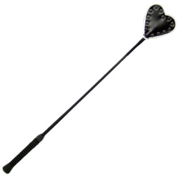 Riding Crop - Black Heart With White Piping Riding Crop - Black Heart With White Piping