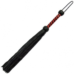 Soft Cow Hide Flogger - Red/Black Handle Soft Cow Hide Flogger - Red/Black Handle