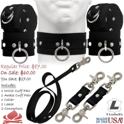 Bondage Kit In Black Webbing Bondage Kit In Black Webbing