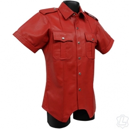 Men's Red Leather Shirt Men's Red Leather Shirt