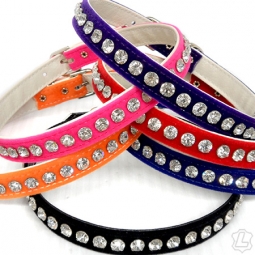 Velvet Rhinestone Collar - Single Row Velvet Rhinestone Collar - Single Row