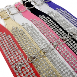 Wide Rhinestone Collar With Center Ring Wide Rhinestone Collar With Center Ring