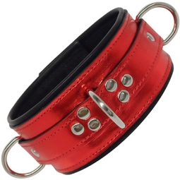 Soft Garment Leather Bondage Collar - D Rings Soft Garment Leather Bondage Collar - D Rings