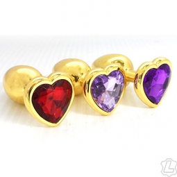 Jewel Heart Butt Plug In Gold Jewel Heart Butt Plug In Gold