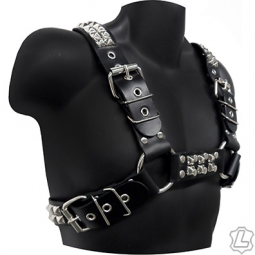 Bulldog Harness With Pyramid Studs Bulldog Harness With Pyramid Studs