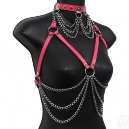 Leather And Chain Top With Choker Leather And Chain Top With Choker