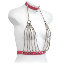 Leather Chain Bra With Collar Leather Chain Bra With Collar