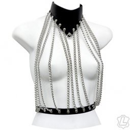 Waterfall Chain And Collar Bra Top Waterfall Chain And Collar Bra Top