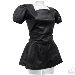 Flared Leather Dress Flared Leather Dress