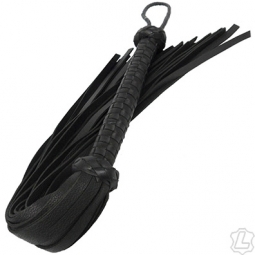 Black Leather Braided Handle Flogger Black Leather Braided Handle Flogger