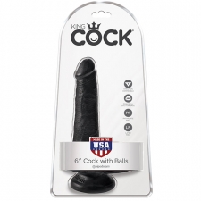 King Cock 6 Inch Cock With Balls - Black King Cock 6 Inch Cock With Balls - Black