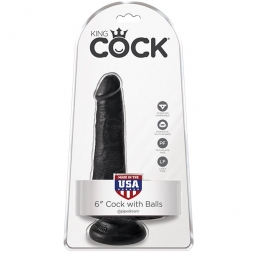 King Cock 6 Inch Cock With Balls - Black King Cock 6 Inch Cock With Balls - Black