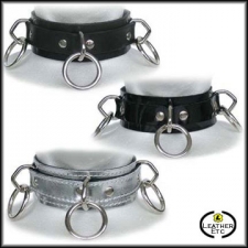 Leather Collar With Three Rings Leather Collar With Three Rings