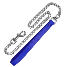 Blue Leather And Chain Leash Blue Leather And Chain Leash