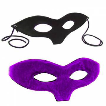 Black Leather Purple Fleece Lined Mask