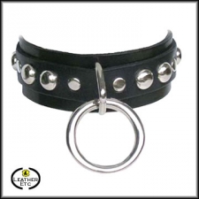 Fetish Collar With Ring And Round Studs Fetish Collar With Ring And Round Studs