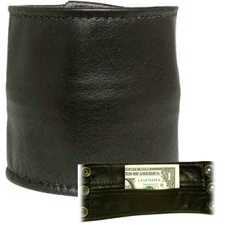 Wrist Wallet in Black Leather