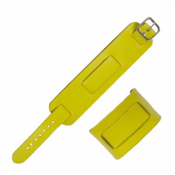 Yellow Leather Plain Watchband
