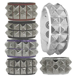 Two Row Pyramid Studded Wristband