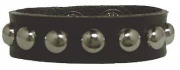 Leather Wristband With Round Studs