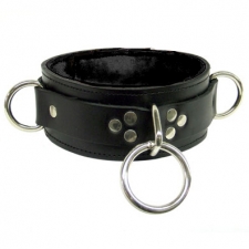 Bondage Collar Two D Rings And Fleece Lining Bondage Collar Two D Rings And Fleece Lining