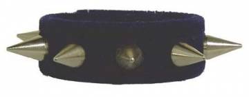 Velvet Wristband With Cone Spikes