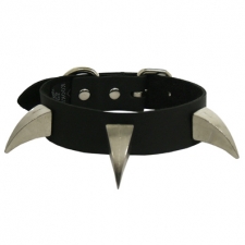 Leather Collar With Three Claw Spikes Leather Collar With Three Claw Spikes