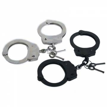Chrome or Black Finished Police Handcuffs