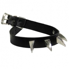 Black Leather Collar With Claw Spikes Black Leather Collar With Claw Spikes