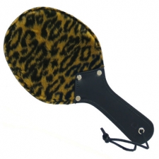 Leather Paddle With Leopard Print Fleece Leather Paddle With Leopard Print Fleece